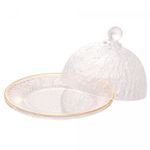 Queijeira-de-Cristal-Martelado-com-Tampa-e-Fio-de-Ouro-Petra-195cm-x-13cm-Lyor