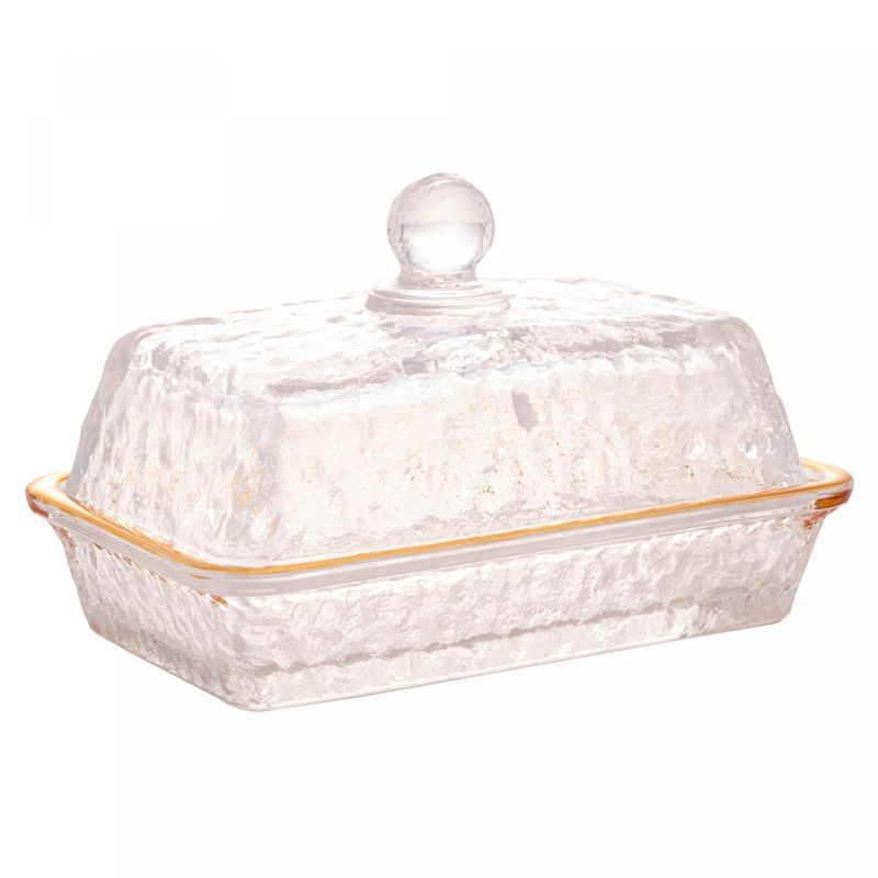 Manteigueira-de-Cristal-Martelado-com-Tampa-e-Fio-de-Ouro-Petra-17cm-x-105cm-x-10cm-Lyor