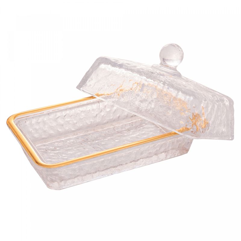 Manteigueira-de-Cristal-Martelado-com-Tampa-e-Fio-de-Ouro-Petra-17cm-x-105cm-x-10cm-Lyor