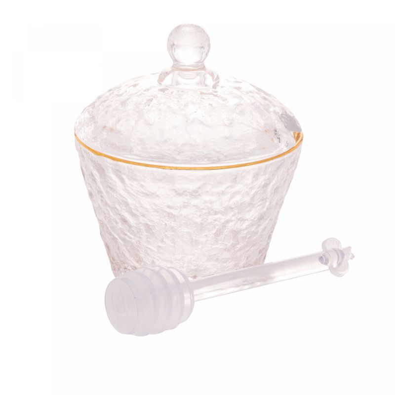 Meleira-de-Cristal-Martelado-com-Colher-e-Tampa-com-Fio-de-Ouro-Petra-10cm-Lyor