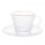 Xicara-de-Cristal-Martelado-para-Cha-com-Pires-e-Fio-de-Ouro-Petra-180ml-Lyor