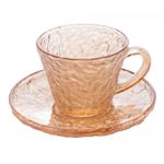 Xicara-de-Cristal-Martelado-para-Cha-com-Pires-Petra-Ambar-Metalizado-180ml-Lyor
