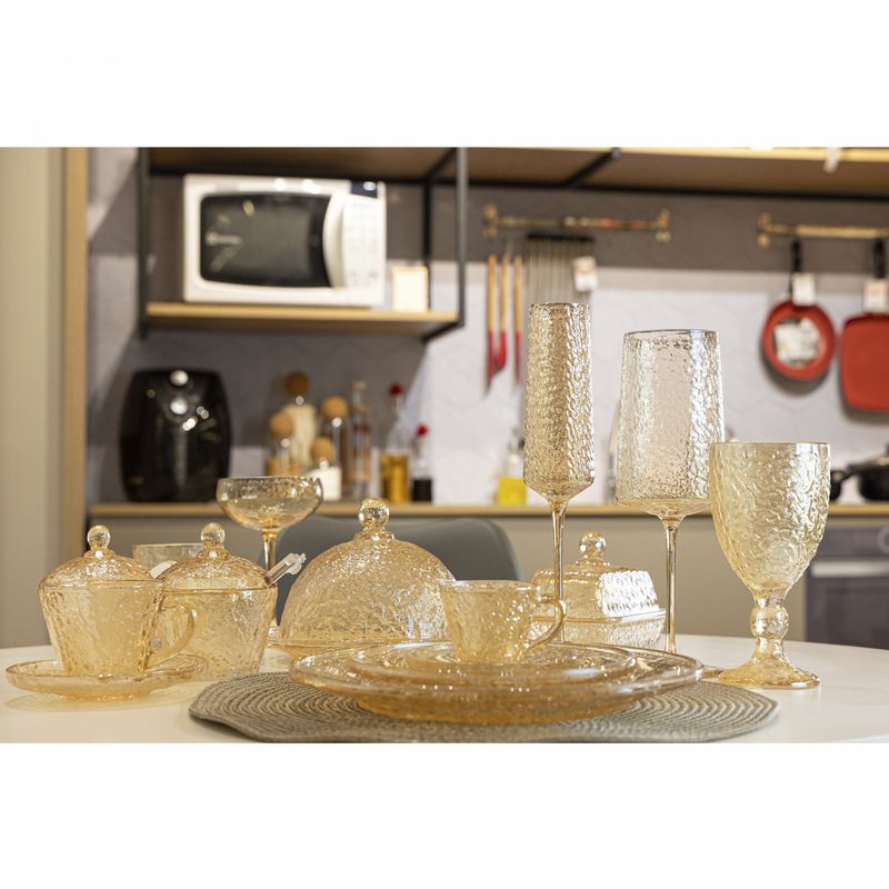 Xicara-de-Cristal-Martelado-para-Cafe-com-Pires-Petra-Ambar-Metalizado-70ml-Lyor