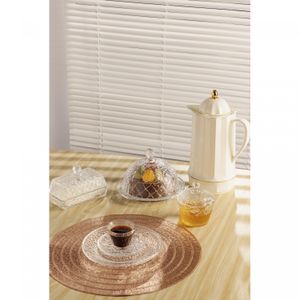 Manteigueira de Cristal Martelado com Tampa Petra 17cm x 10,5cm x 10cm- Lyor