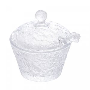 Meleira de Cristal Martelado com Colher e Tampa Petra 10cm - Lyor