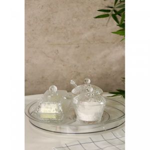 Açucareiro de Cristal Martelado com Colher e Tampa Petra 10cm - Lyor