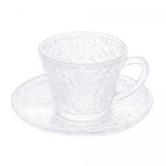Xicara-de-Cha-de-Cristal-Martelado-com-Pires-Petra-180ml-Lyor