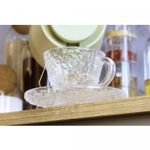 Xicara-de-Cha-de-Cristal-Martelado-com-Pires-Petra-180ml-Lyor