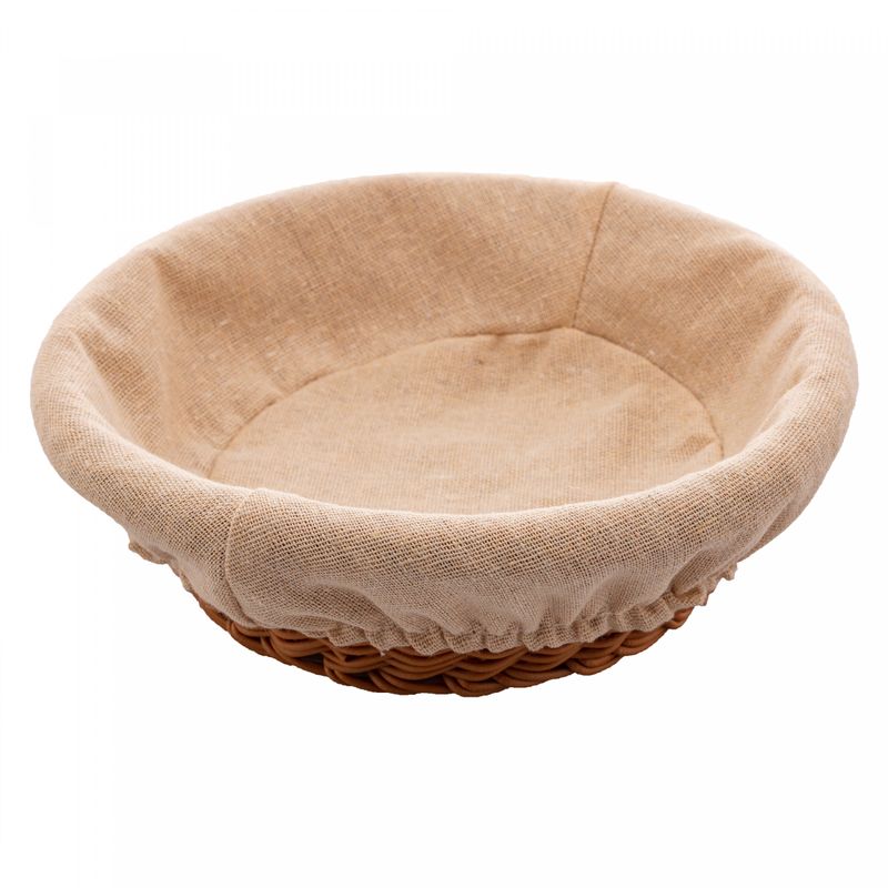 Cesta-Redonda-de-Rattan-Plastico-com-Forro-em-Tecido-21cm-x-7cm-Lyor
