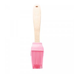 Conjunto 4 Utensílios de Silicone com Cabo em Bambu Rosa - Lyor
