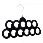 Cabide-de-Plastico-para-Lencos-e-Cintos-Aveludado-Preto-30cm-x-35cm-x-205cm-Lyor