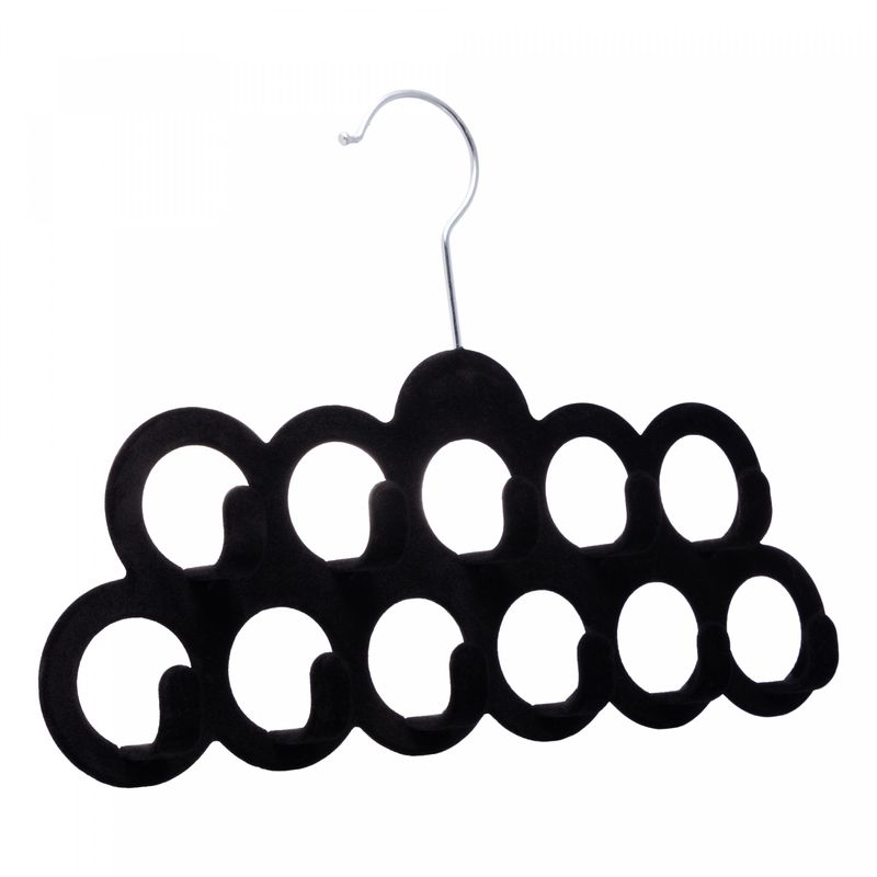 Cabide-de-Plastico-para-Lencos-e-Cintos-Aveludado-Preto-30cm-x-35cm-x-205cm-Lyor