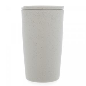 Copo Térmico de Bambu e PP Parede Dupla com Tampa Branco 500ml - Lyor