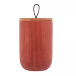 Potiche-de-Ceramica-com-Tampa-de-Bambu-e-Pegador-de-Corda-Lines-Terracota-10cm-x-15cm-Lyor