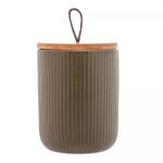 Potiche-de-Ceramica-com-Tampa-de-Bambu-e-Pegador-de-Corda-Lines-Verde-10cm-x-125cm-Lyor