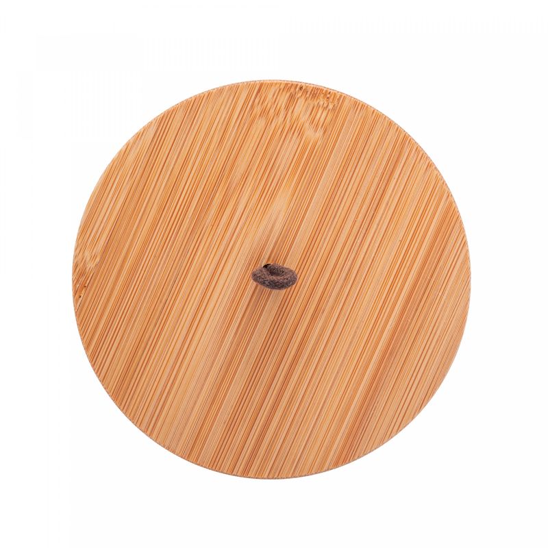 Potiche-de-Ceramica-com-Tampa-de-Bambu-e-Pegador-de-Corda-Lines-Verde-10cm-x-125cm-Lyor
