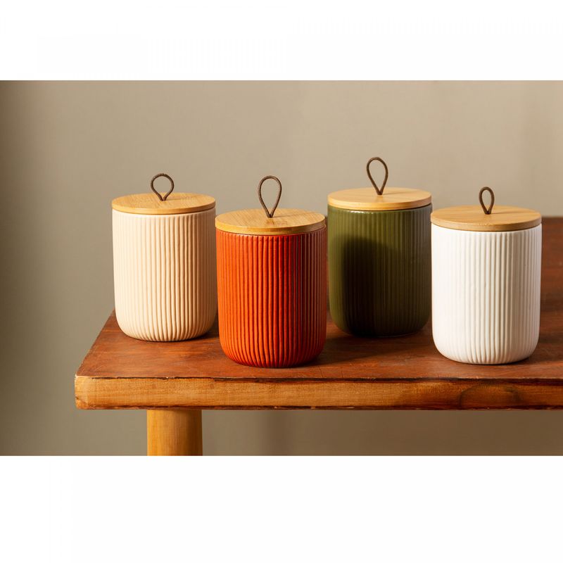 Potiche-de-Ceramica-com-Tampa-de-Bambu-e-Pegador-de-Corda-Lines-Verde-10cm-x-125cm-Lyor