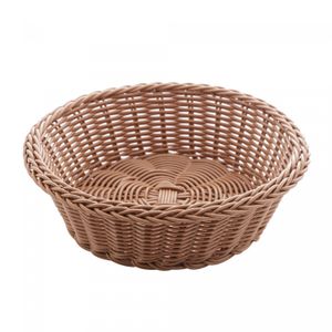 Cesta Redonda de Rattan Plástico 21cm x 7cm - Lyor