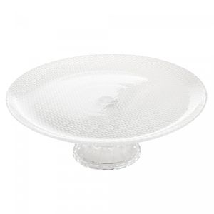 Prato para Bolo de Vidro com Pé Wave 27cm x 10cm - Lyor