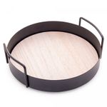 Bandeja-Redonda-de-Metal-com-Fundo-em-MDF-e-Alca-Preto-Fosco-20cm-x-6cm-Lyor