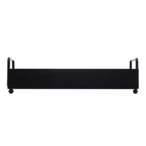 Bandeja Retangular de Metal com Fundo em MDF e Alça Preto Fosco 21cm x 13cm x 6cm - Lyor