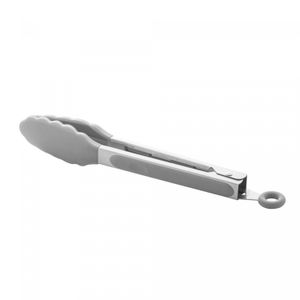 Pinça de Silicone com Cabo de Aço Inox Cinza 28,5cm x 3,5cm - Lyor