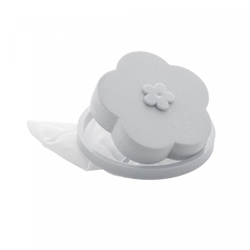 Coletor-de-Cabelos-para-Maquina-de-Lavar-em-Plastico-e-Poliester-Flor-Cinza-16cm-x-95cm-Lyor