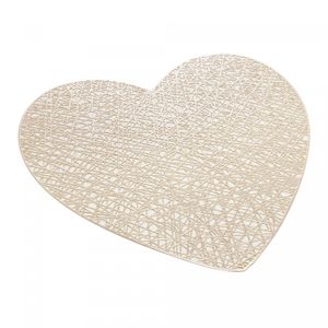 Lugar Americano de PVC Coração Dourado 38cm - Lyor