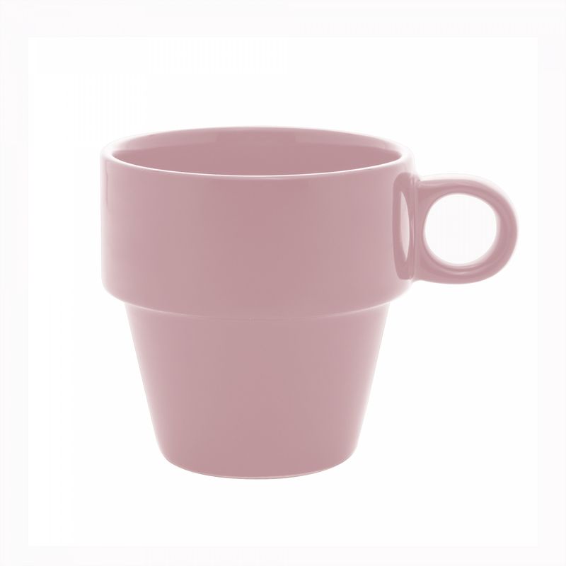 Xicara-de-Cha-de-Ceramica-Empilhavel-Rosa-210ml-Lyor