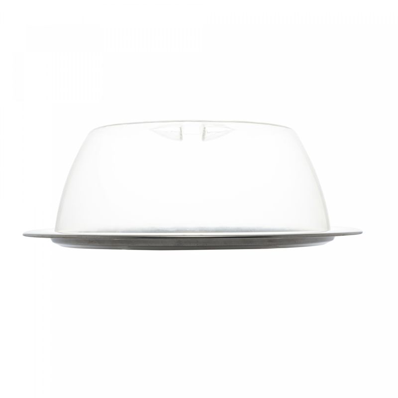 Prato-para-Bolo-de-Aco-Inox-com-Tampa-de-Plastico-Prime-32cm-x-11cm-Lyor
