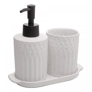Conjunto 3 Peças para Banheiro Pillars Branco Cerâmica - Lyor