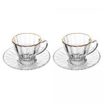 Conjunto-2-Xicaras-para-Cafe-com-Fio-de-Ouro-e-Pires-Radial-90ml-Cristal-Lyor