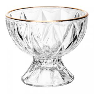 Taça para Sobremesa Diamond com Fio de Ouro 120ml Vidro - Lyor