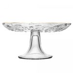 Prato-para-Bolo-com-Pe-New-Butterfly-com-Fio-de-Ouro-19cm-x-9cm-Cristal-Ecologico-Lyor