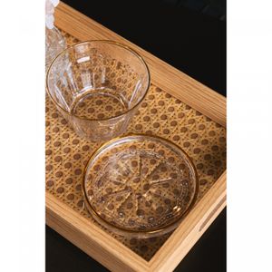 Prato Decorativo Belle Epoque com Fio de Ouro 11cm x 1,5cm Cristal Ecológico - Lyor