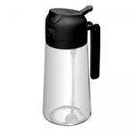 Galheteiro-2-em-1-com-Borrifador-Plastico-450ml-Preto-Vidro-Lyor