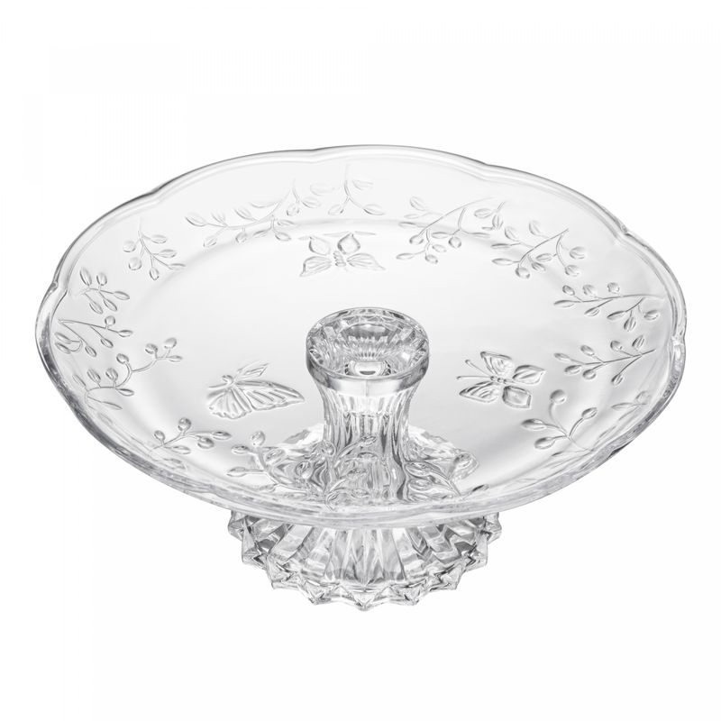 Prato-para-Bolo-com-Pe-New-Butterfly-265cm-x-27cm-x-12cm-Cristal-Ecologico-Lyor