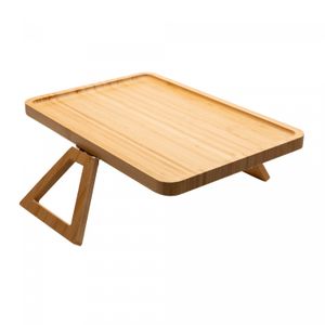 Bandeja Retangular Dobrável para Braço de Sofá 33cm x 23cm Bambu - Lyor