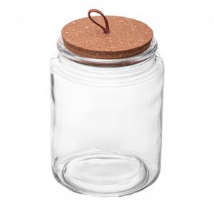 Porta Mantimento com Tampa de Cortiça e Puxador 750ml Cristal Ecológico - Lyor