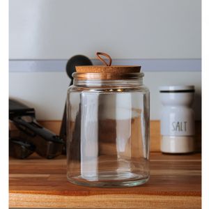 Porta Mantimento com Tampa de Cortiça e Puxador 750ml Cristal Ecológico - Lyor