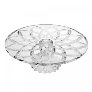 Prato para Bolo com Pé Deli Diamond 30cm x 9,5cm Vidro - Lyor