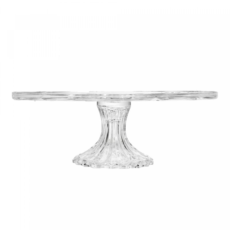 Prato-para-Bolo-com-Pe-Deli-Diamond-30cm-x-95cm-Vidro-Lyor
