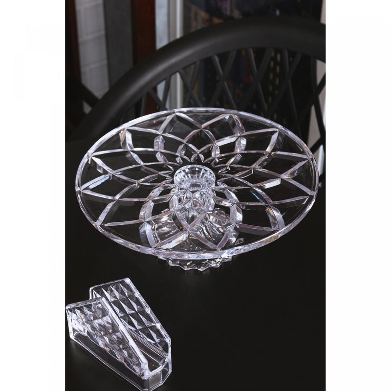Prato-para-Bolo-com-Pe-Deli-Diamond-30cm-x-95cm-Vidro-Lyor
