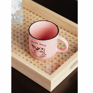 Caneca Creamy Milk 180ml Rosa Cerâmica - Lyor