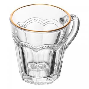 Xícara de Café Belle Epoque com Fio de Ouro 80ml Vidro - Lyor