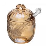 Meleira-com-Colher-e-Tampa-Imperial-240ml-Ambar-Metalizado-Cristal-Ecologico-Lyor