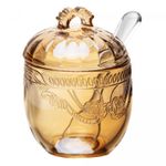 Acucareiro-com-Colher-e-Tampa-Imperial-240ml-Ambar-Metalizado-Cristal-Ecologico-Lyor