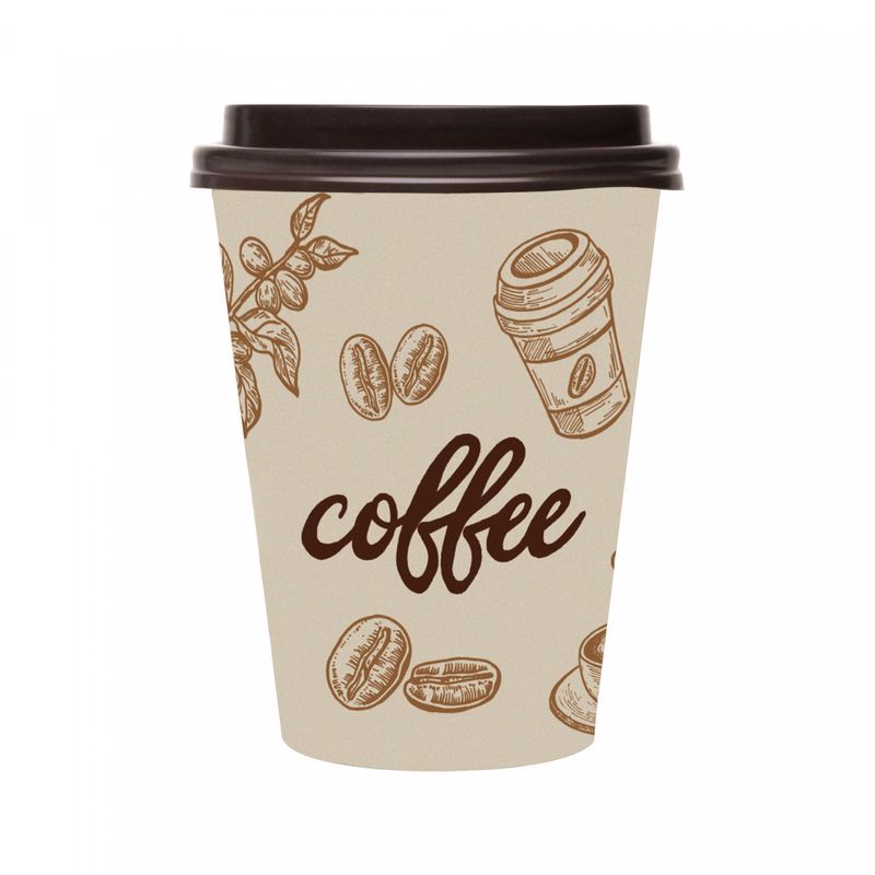 Conjunto-50-Copos-Descartaveis-com-Tampa-Coffee-Papel-Lyor