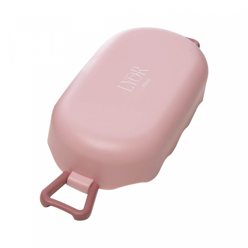 Marmita-Hermetica-com-Talheres-850ml-Rosa-Plastico-Lyor