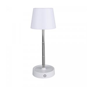 Luminária de Mesa Led Usb Touch Retrátil Luna 10,5cm x 10,5cm x 28,5cm Branca Plástico – Lyor